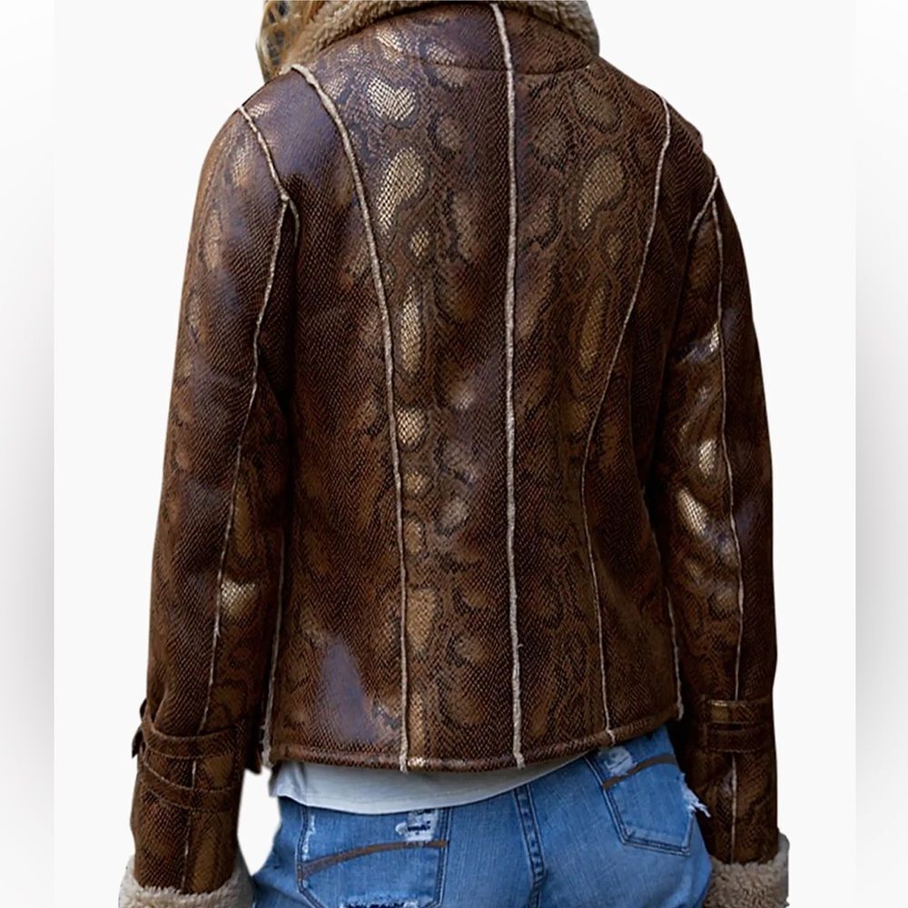 AS by DF Python Shearling Jacket | Medium | Brown - Picture 5 of 11